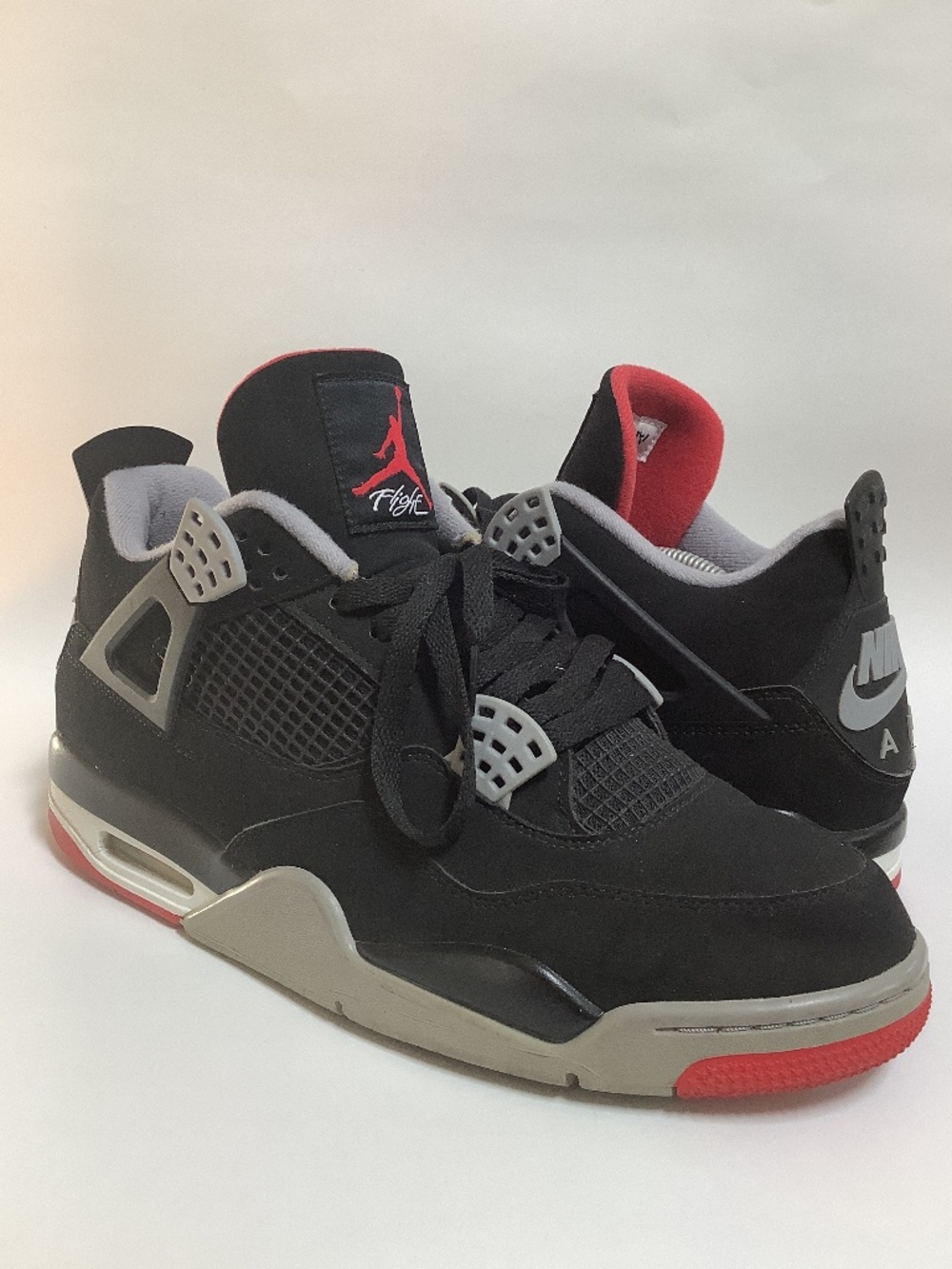 Mens 11.5 Nike Air Jordan 4 Black/fire red-cement grey 2019 Bred (308497 060)
